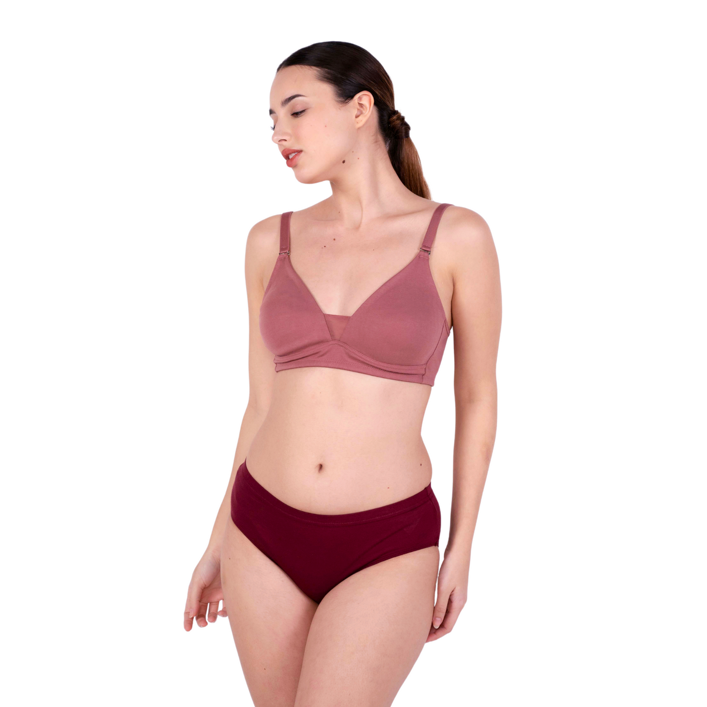 Shop Magnolia Brick Net Design Bra and panty set Front View By Gossip By Mybra Online