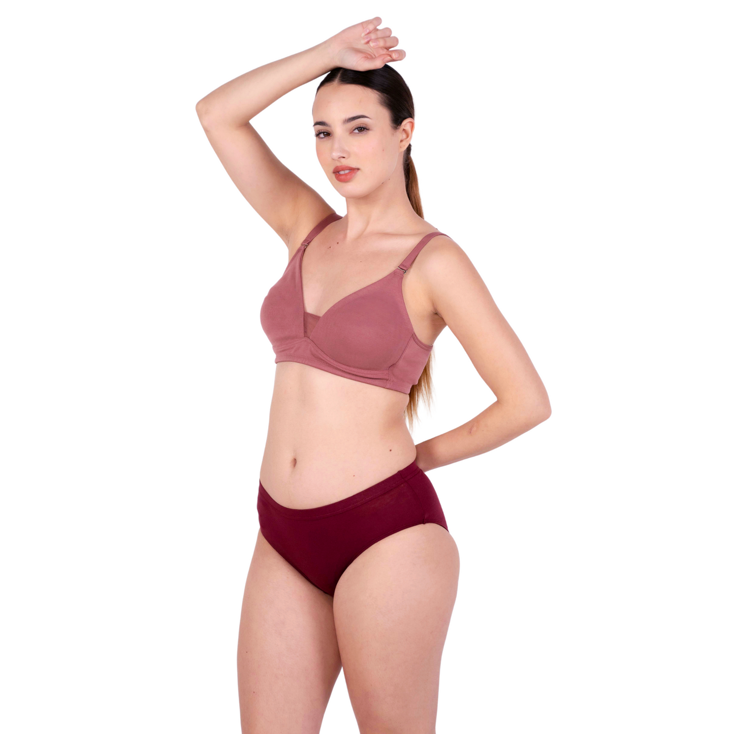 Shop Magnolia Brick Net Design Bra and panty set Right View By Gossip By Mybra Online