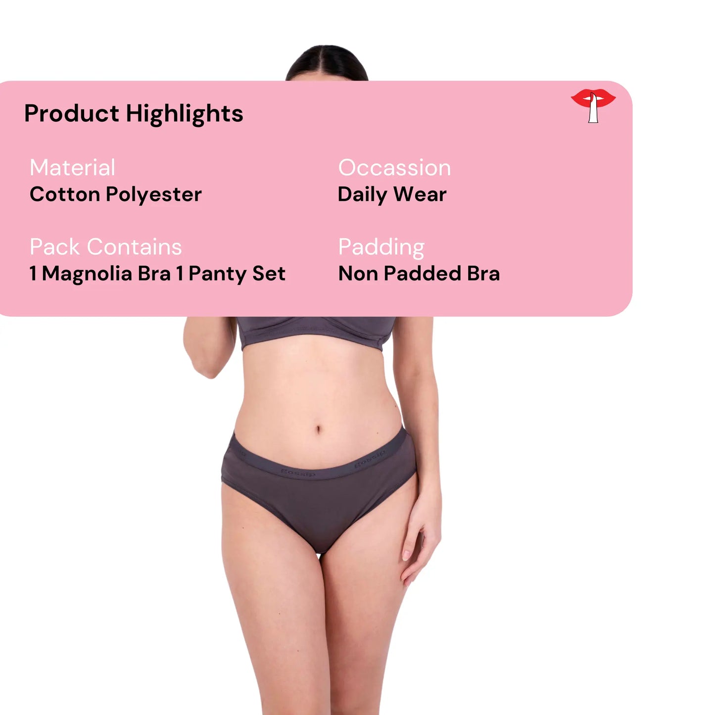 Shop Magnolia Coffee Brown Stylish Design Bra and panty set Product Information By Gossip By Mybra Online