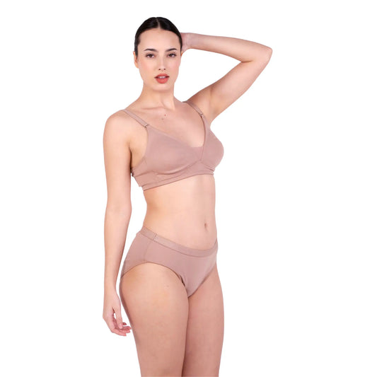 Shop Magnolia Fawn Net Design Bra and panty set Right View By Gossip By Mybra Online