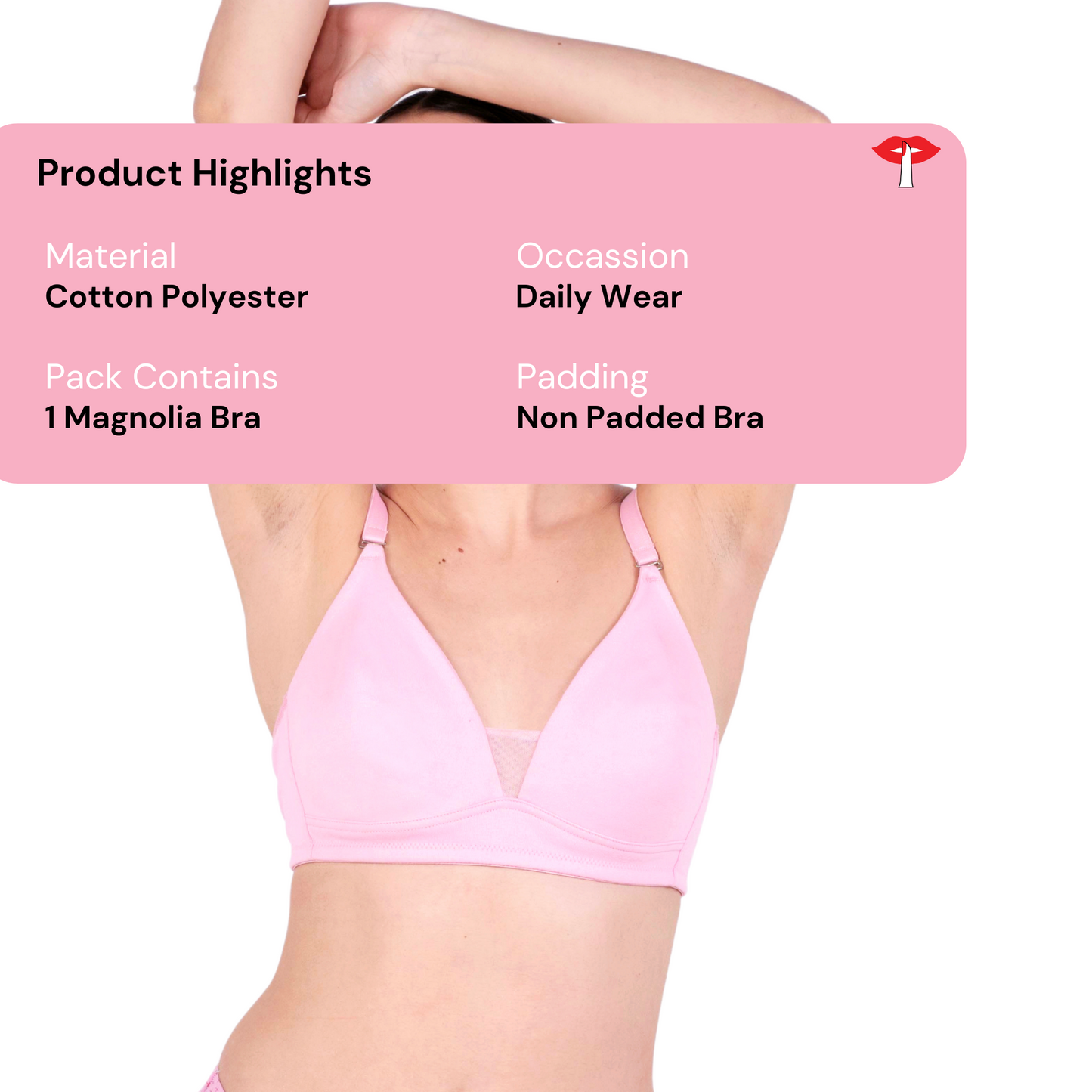 Shop Magnolia Baby Pink Net Design Bra Product Information By Gossip By Mybra Online