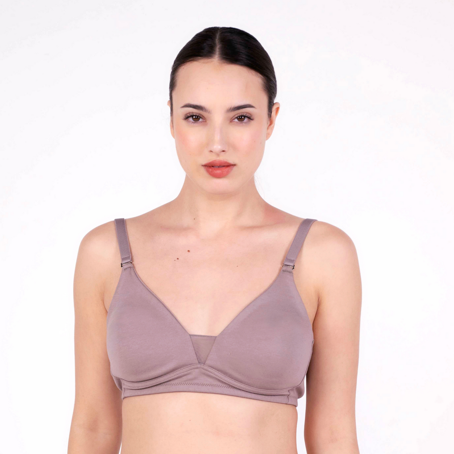 Shop Magnolia Hazelnut Net Design Bra Front View By Gossip By Mybra Online