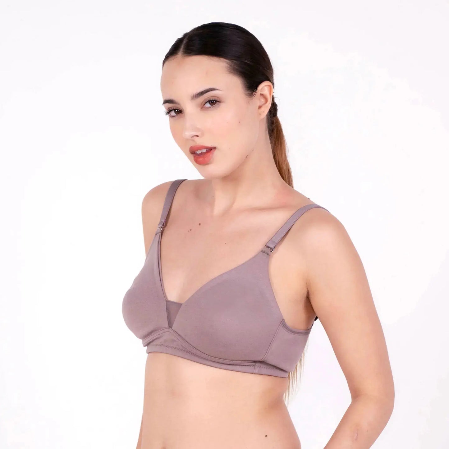 Shop Magnolia Hazelnut Net Design Bra Left View By Gossip By Mybra Online