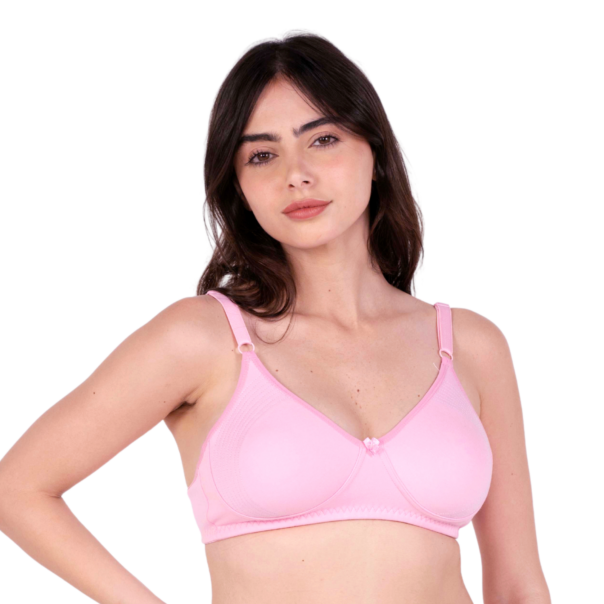 Baby Pink Round Stitch Knitted bra right view by gossip by mybra