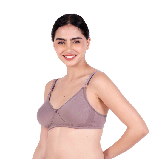 Hazelnut Round Stitch Knitted bra left view by gossip by mybra
