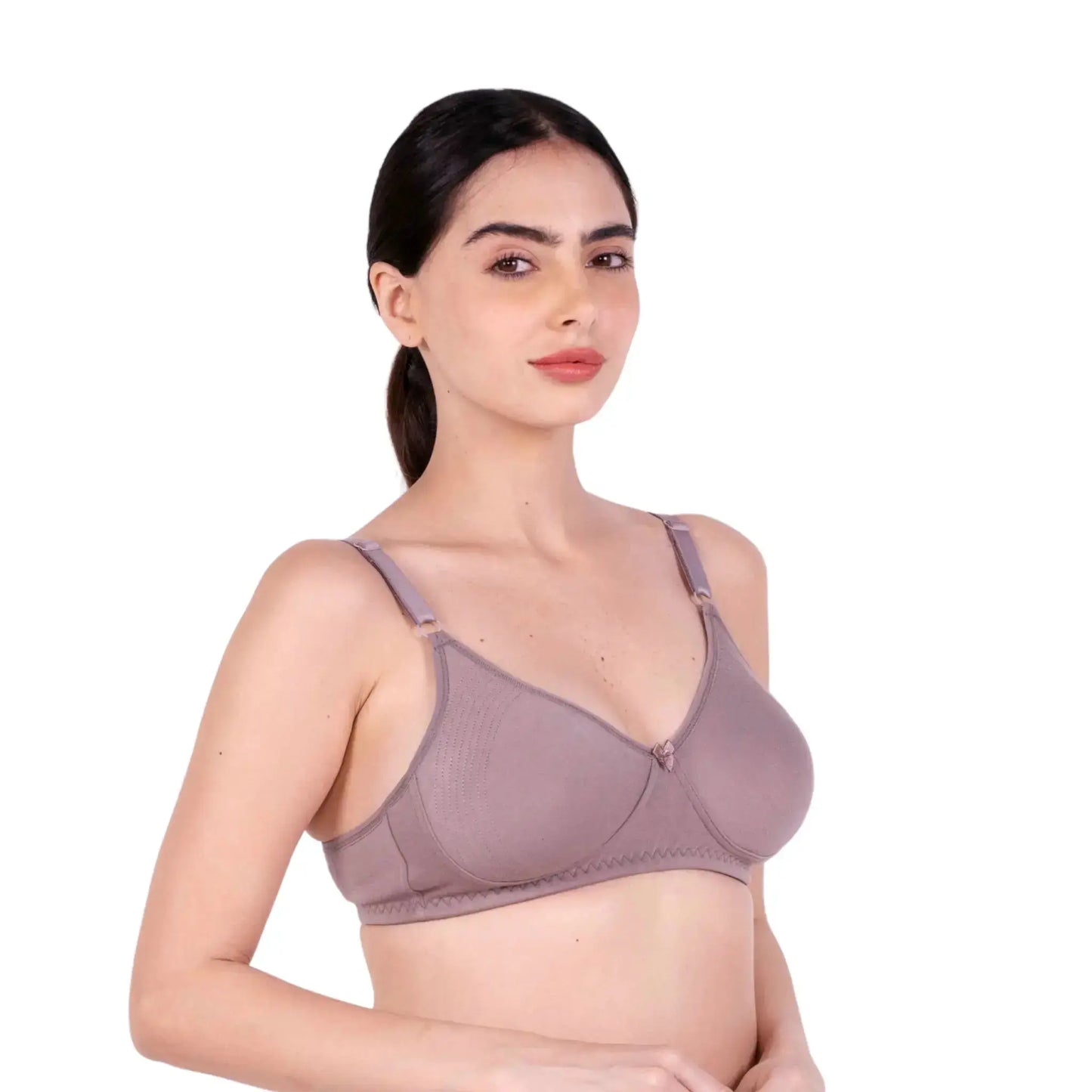 Hazelnut Round Stitch Knitted bra right view by gossip by mybra