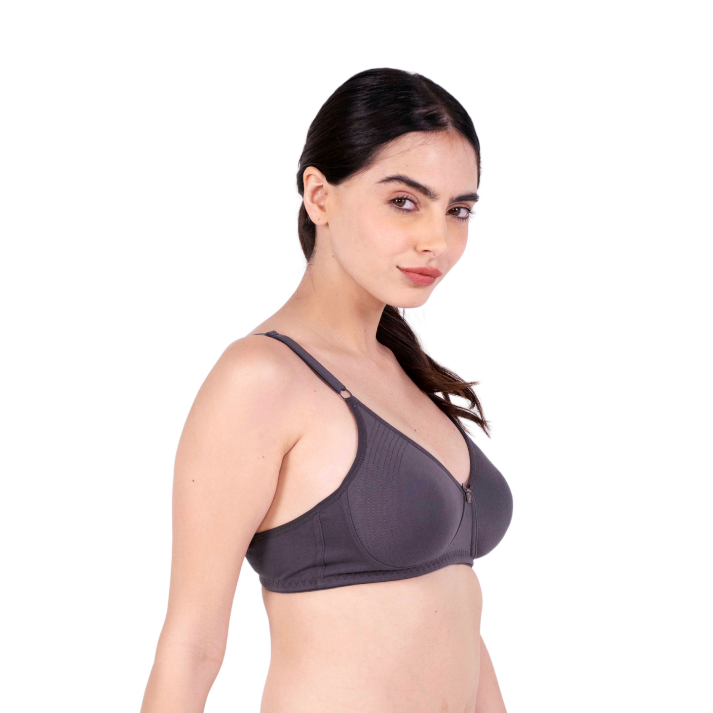 Hot Coffee Round Stitch Knitted bra Right view by gossip by mybra