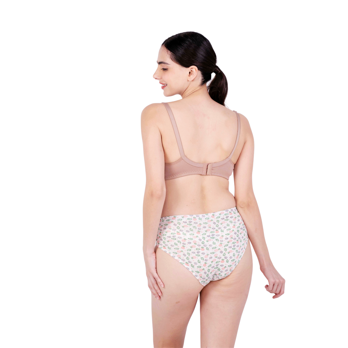 Fawn Round Stitch Knitted bra and panty set back view by gossip by mybra