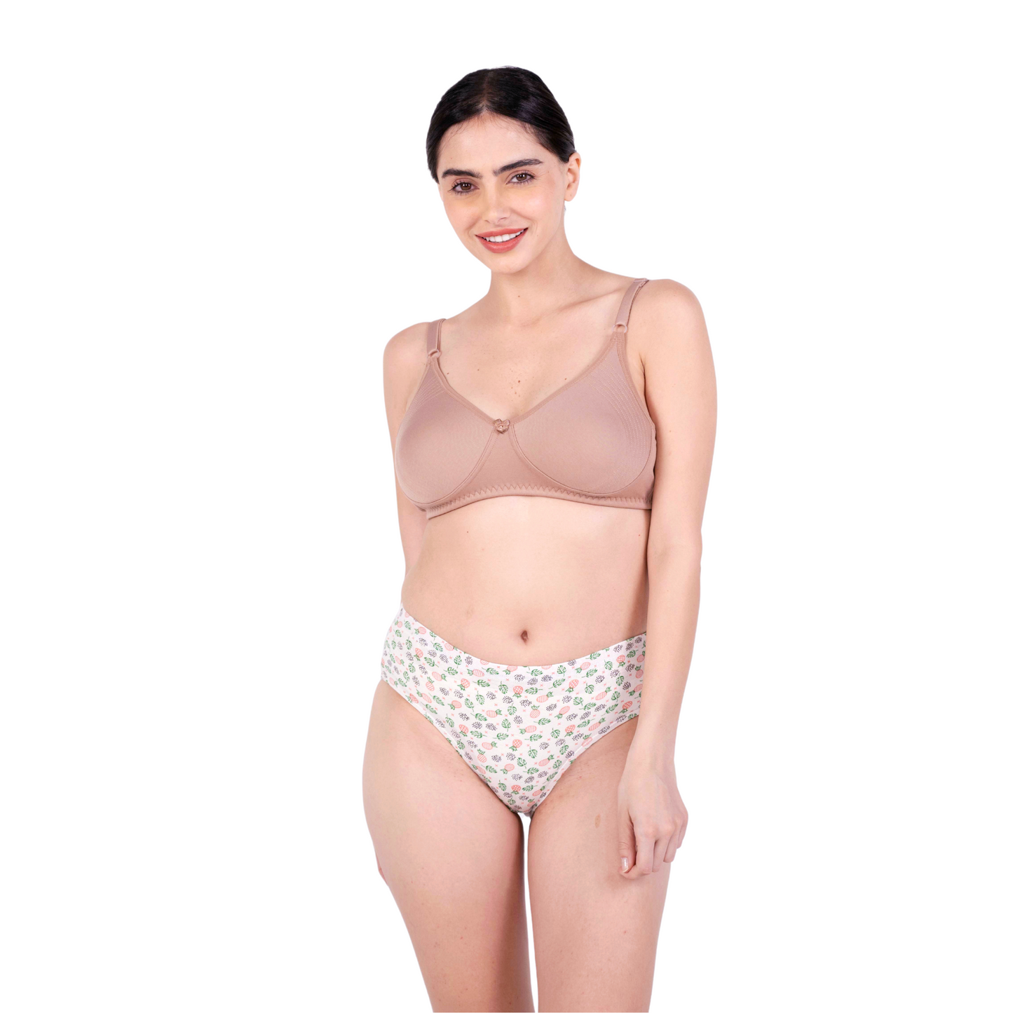 Fawn Round Stitch Knitted bra and panty set front view by gossip by mybra