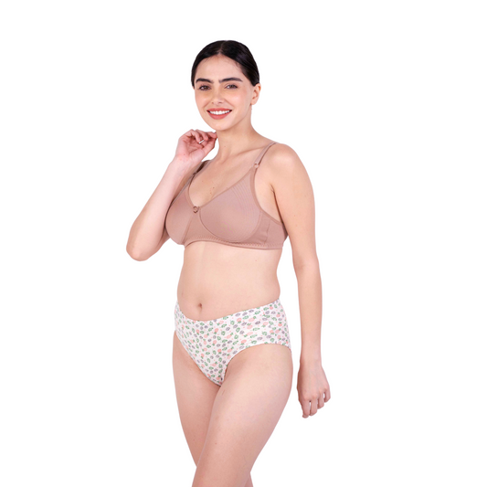 Fawn Round Stitch Knitted bra and panty set left view by gossip by mybra