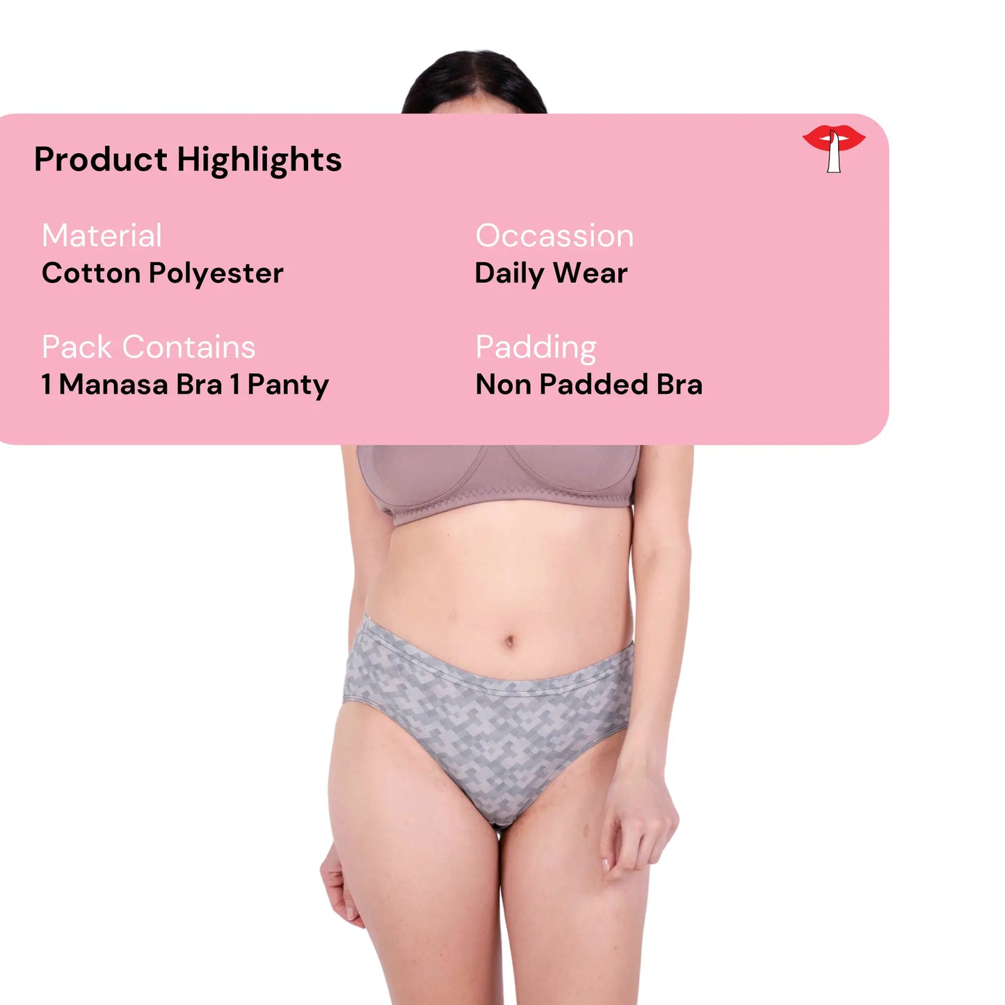 Hazelnut Round Stitch Knitted bra and panty set product information image by gossip by mybra