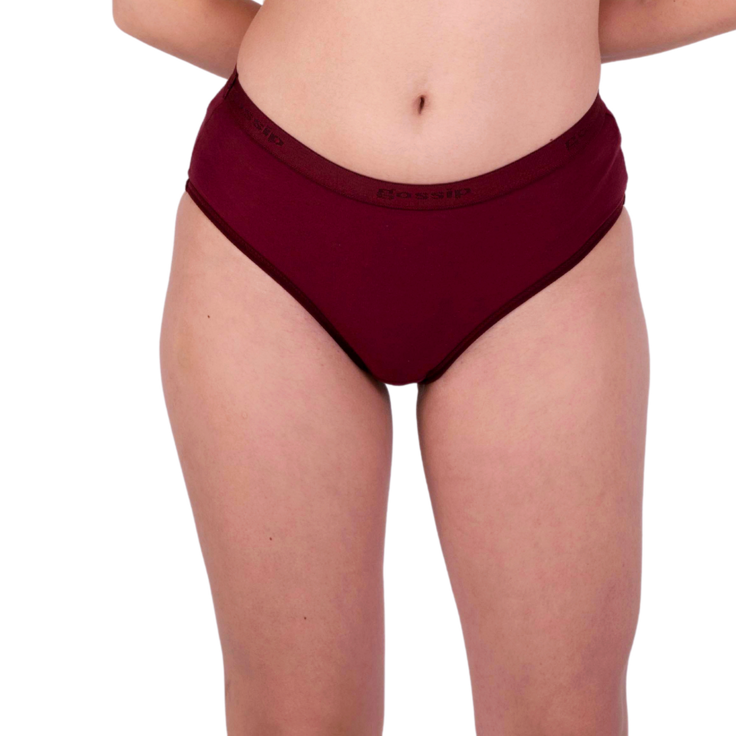 Buy Maroon Cotton Panties Online Front View On Gossip Store By Mybra