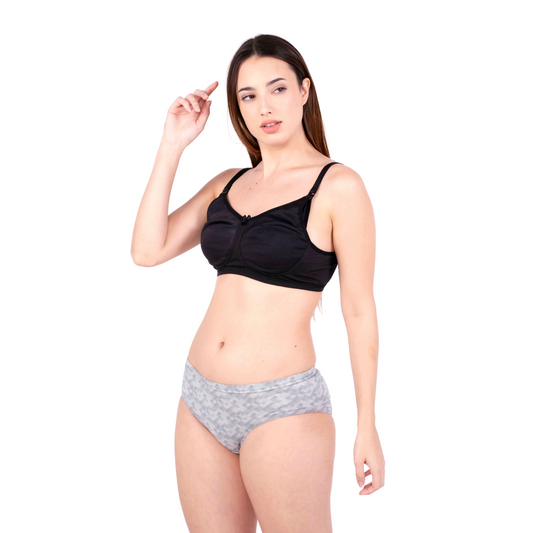 Maternity Bra Black non padded feeding bra left view by gossip by mybra