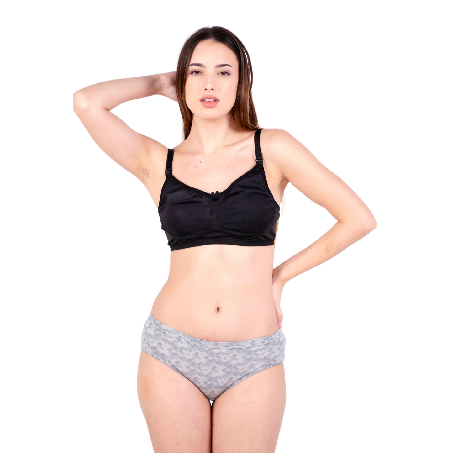 Maternity Bra Black non padded feeding bra right view by gossip by mybra