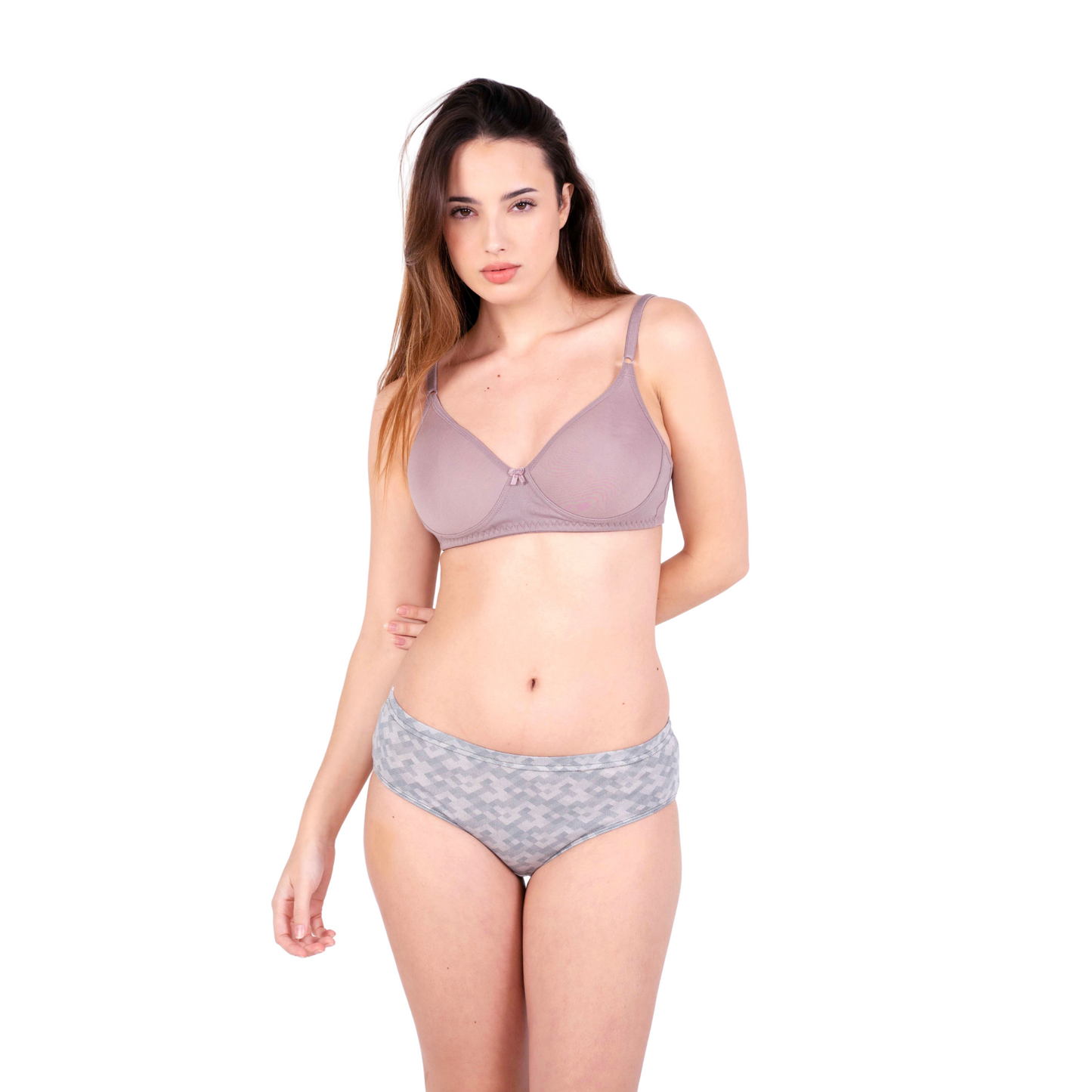 Hazelnut Mia padded lingerie set front view by gossip by mybra