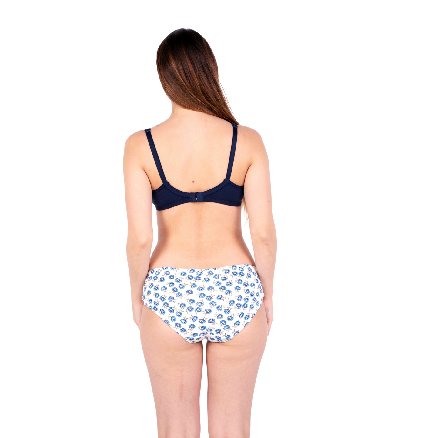 Navy Blue Mia padded lingerie set Back view by gossip by mybra