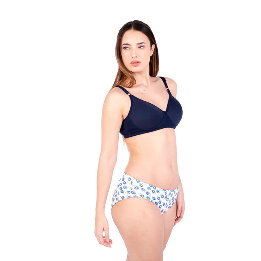 Navy Blue Mia padded lingerie set Right view by gossip by mybra