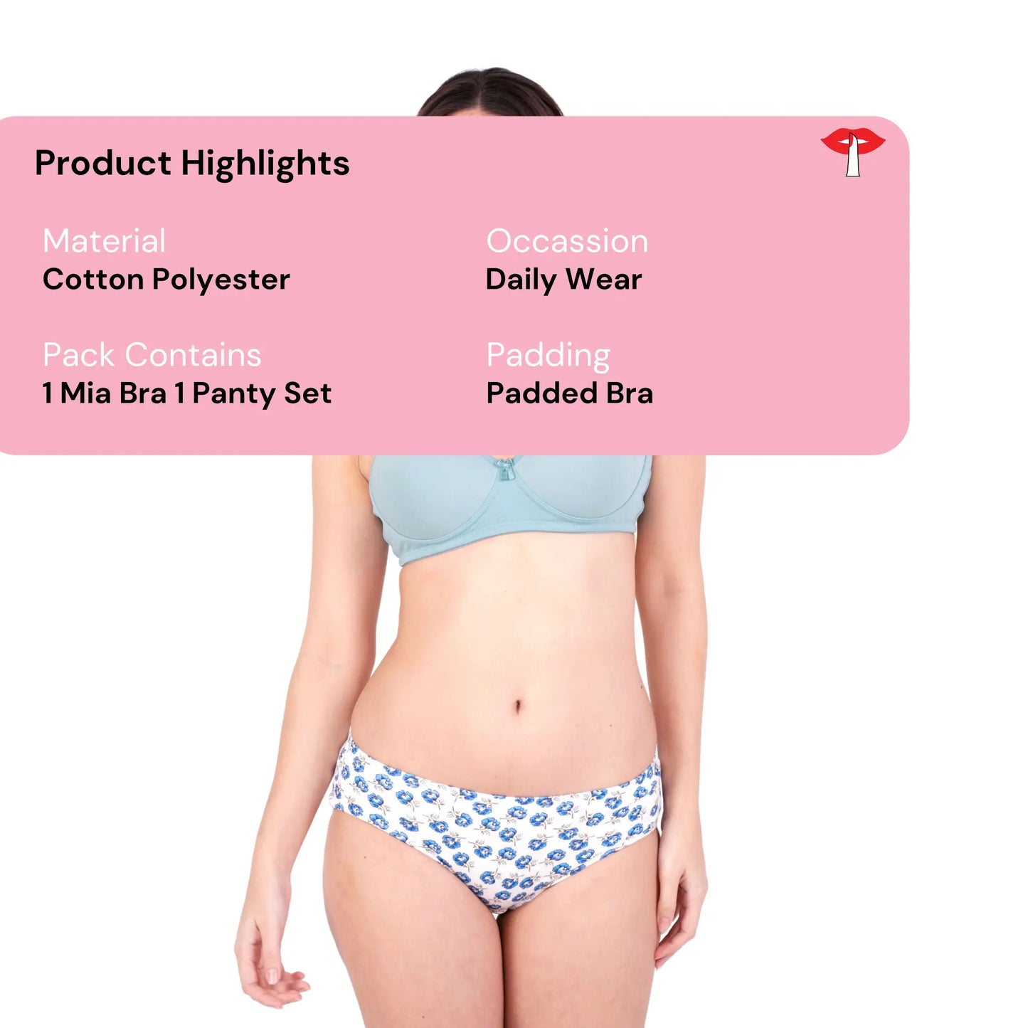 Poppy Mia padded bra and panty product information by gossip by mybra