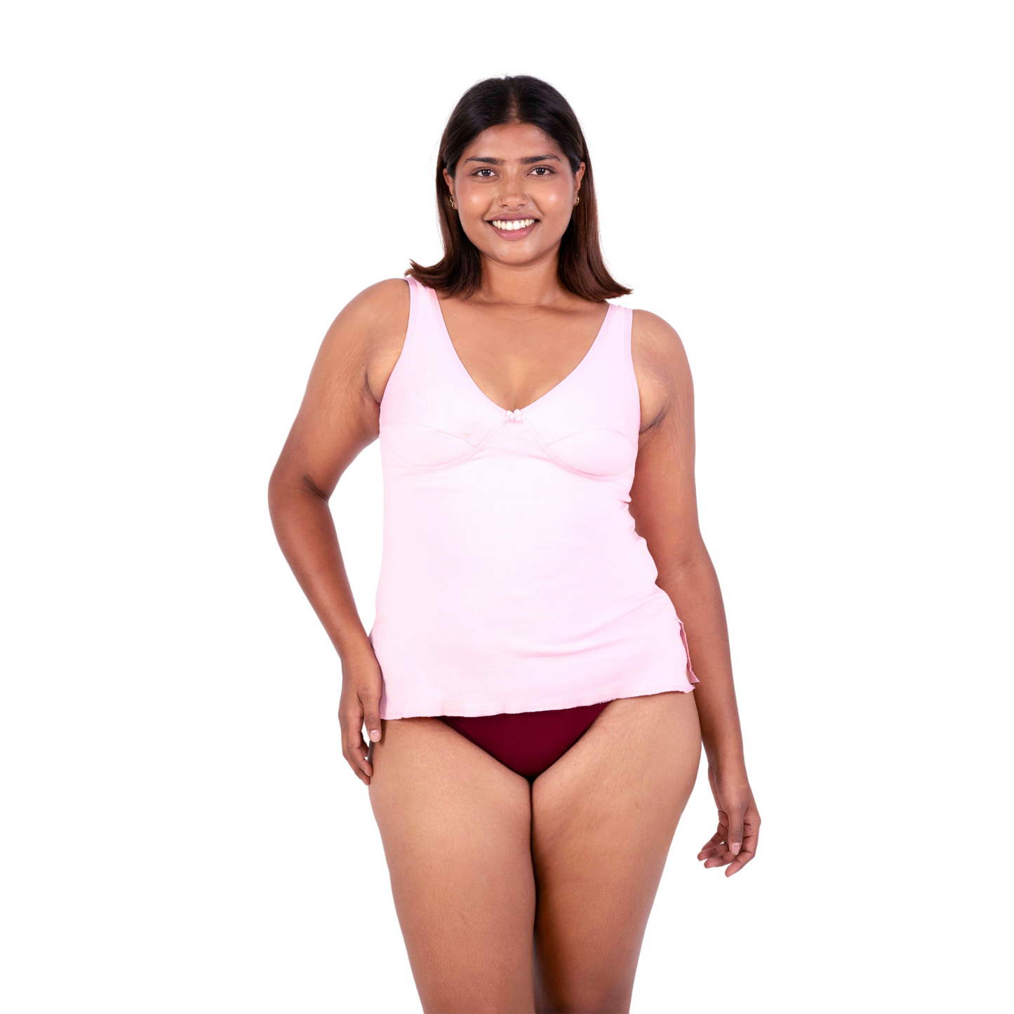 Baby Pink Mollie slip or camisole front view by gossip by mybra