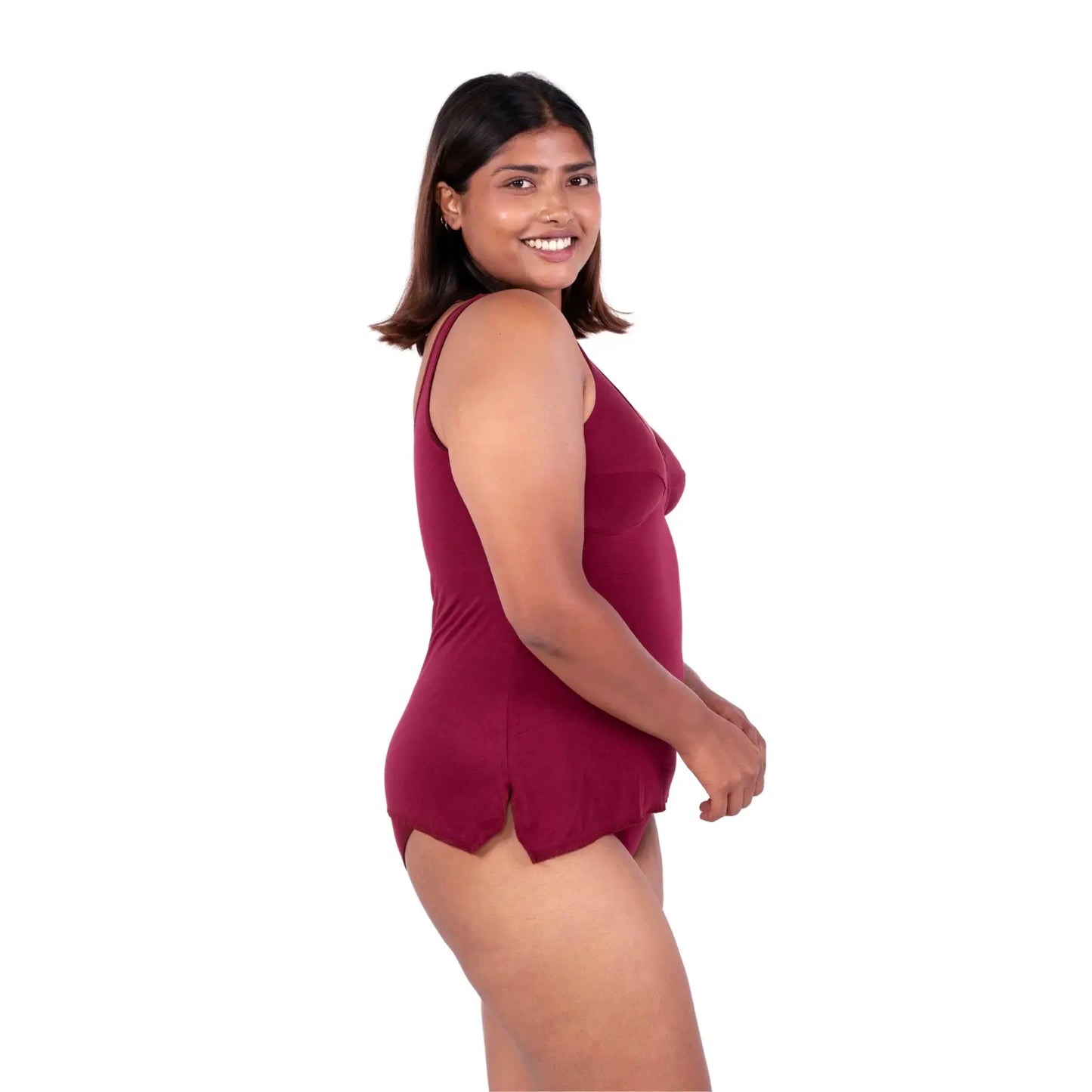 Maroon Mollie slip or camisole right view by gossip by mybra