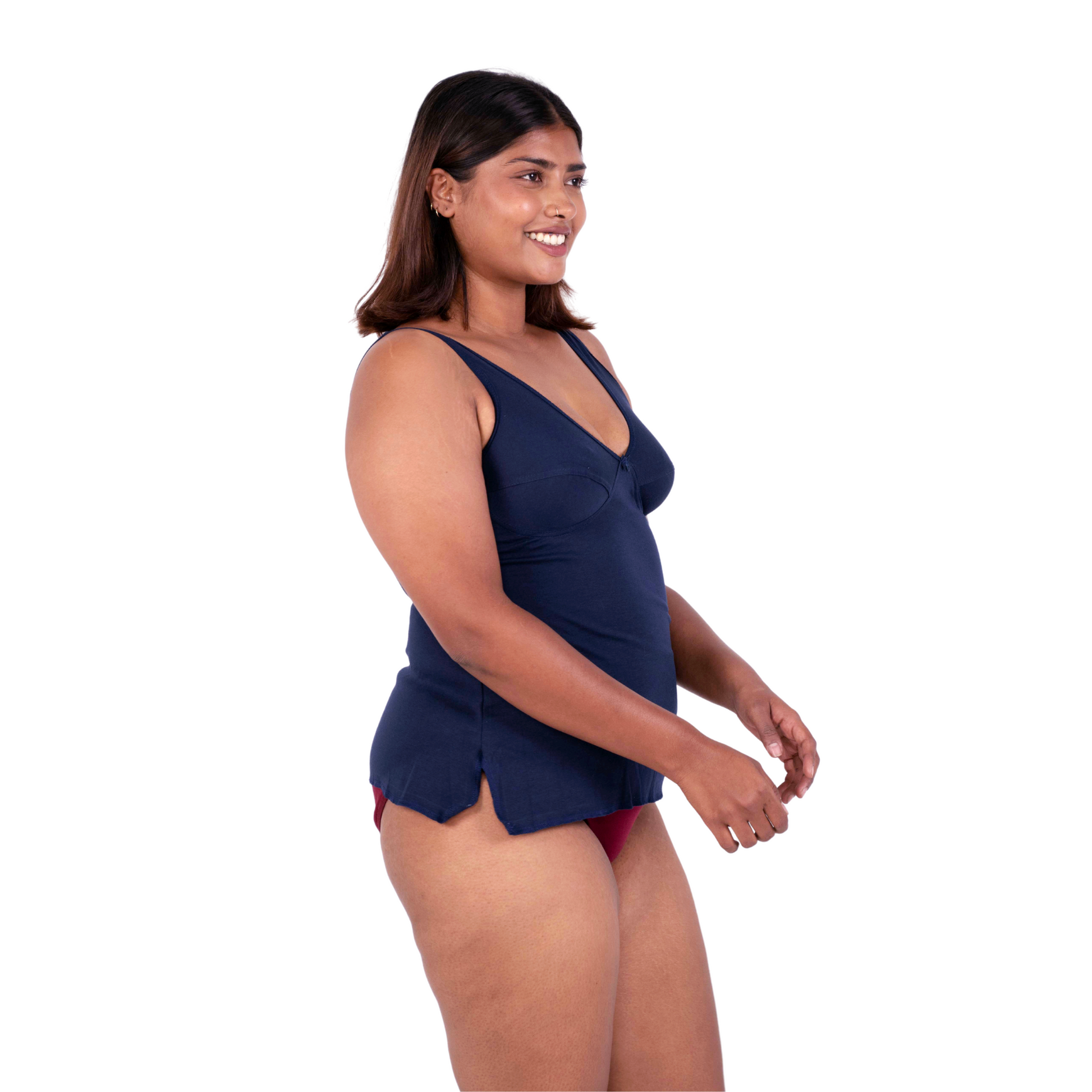 Navy Blue Mollie slip or camisole right view by gossip by mybra