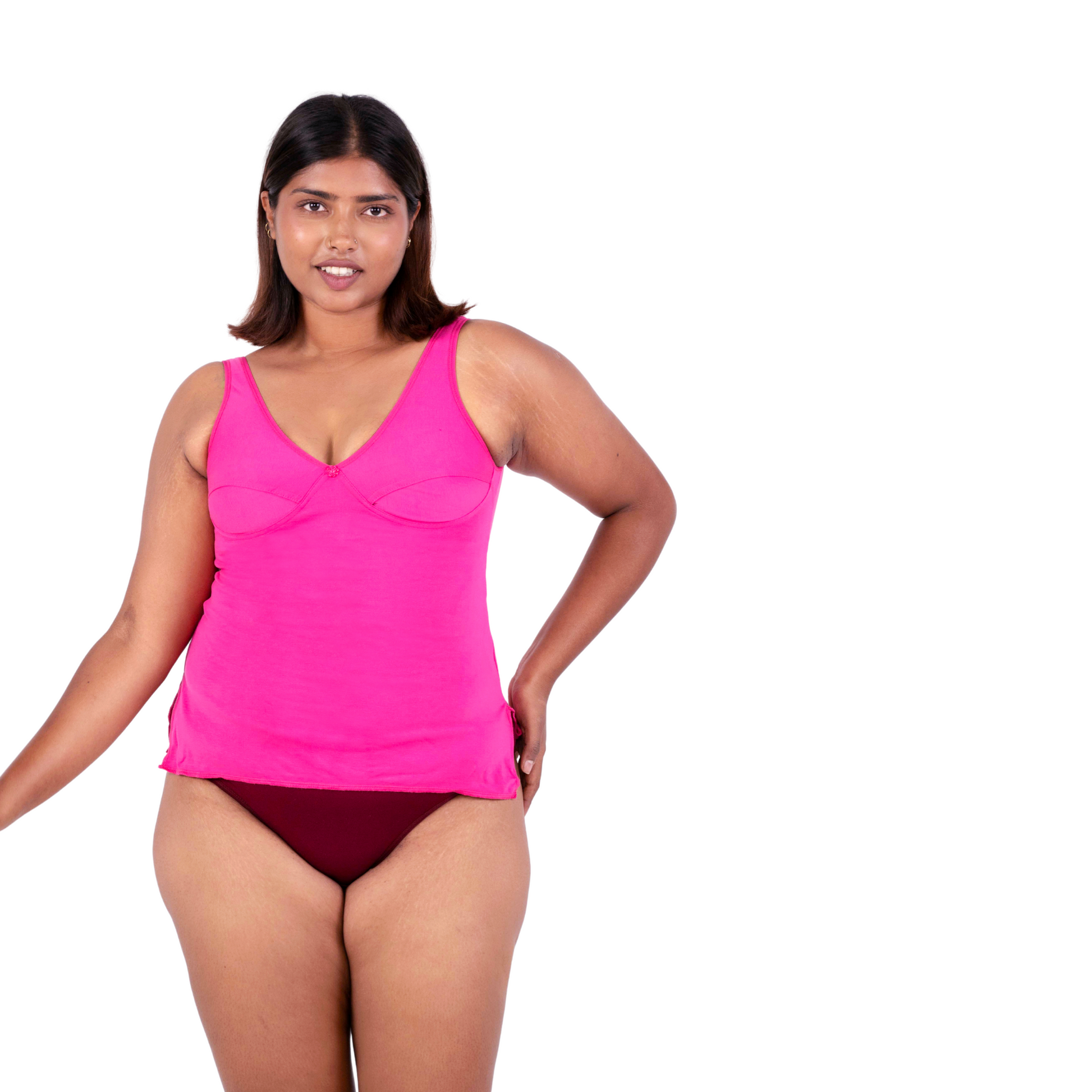 Rani Pink Mollie slip or camisole front view by gossip by mybra