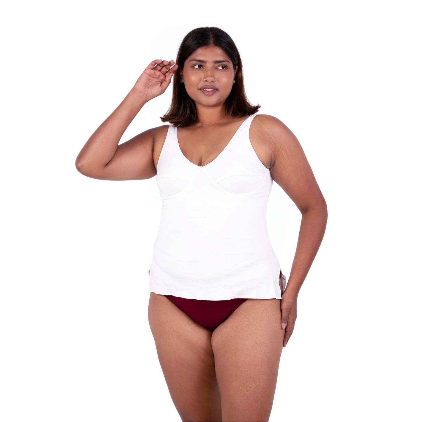 White Mollie slip or camisole front view by gossip by mybra