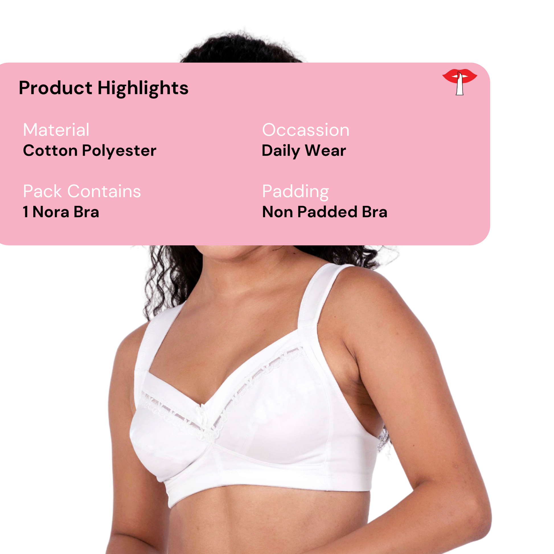White norah non padded bra product information image by gossip by mybra