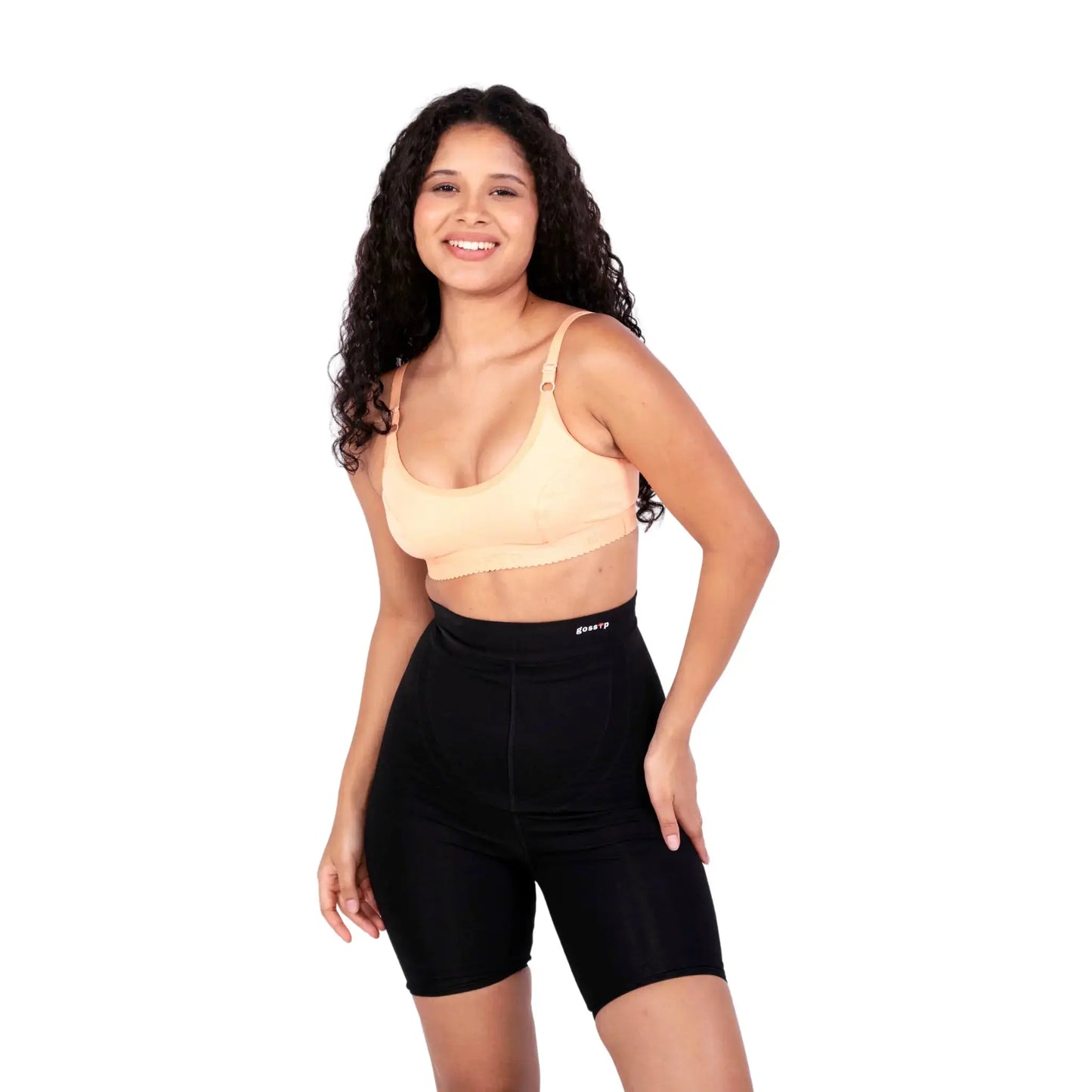Peach Preetha sports bra front view by gossip by mybra
