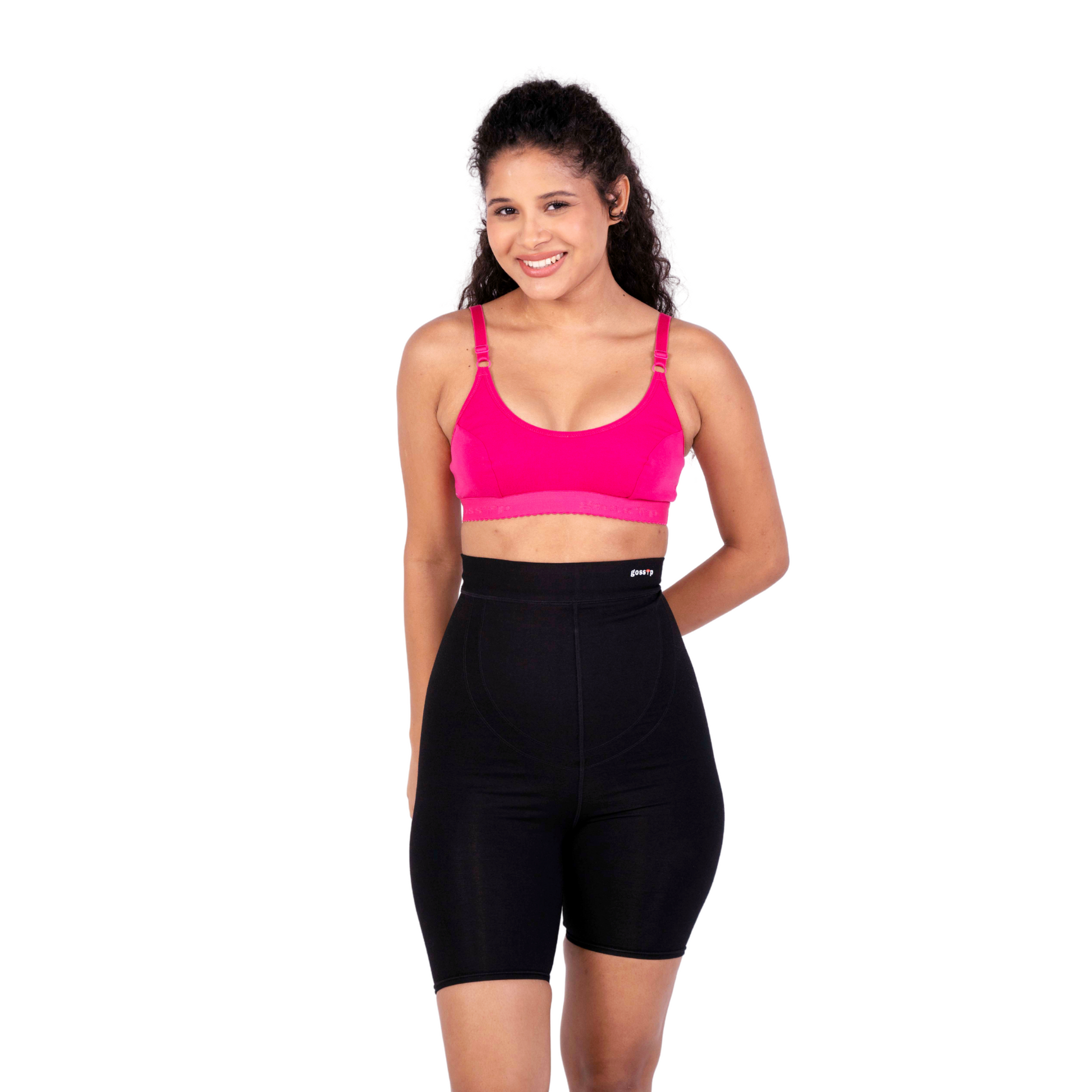 Rani Pink Preetha sports bra front view by gossip by mybra