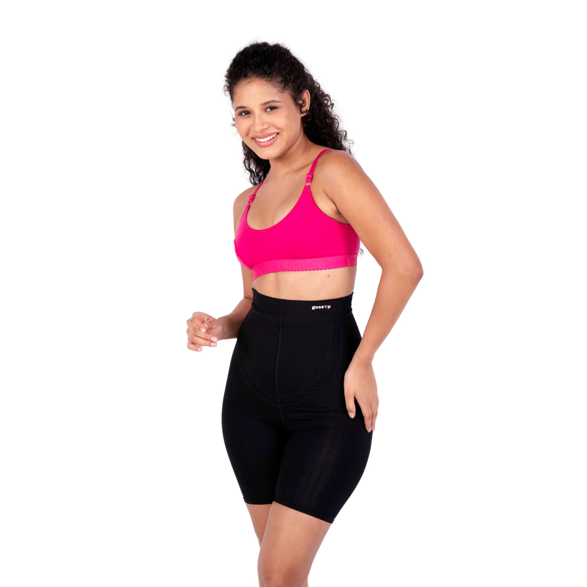 Rani Pink Preetha sports bra Left view by gossip by mybra