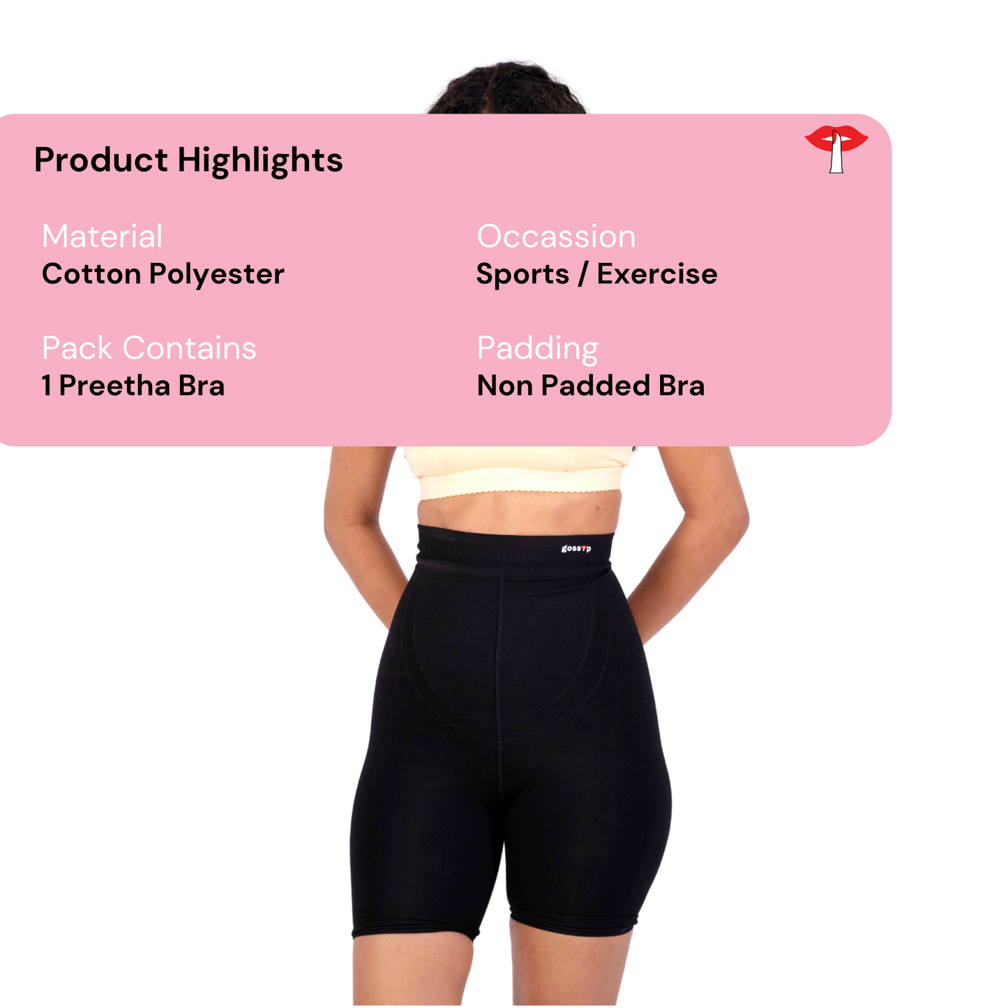 Skin Preetha sports bra product information image by gossip by mybra