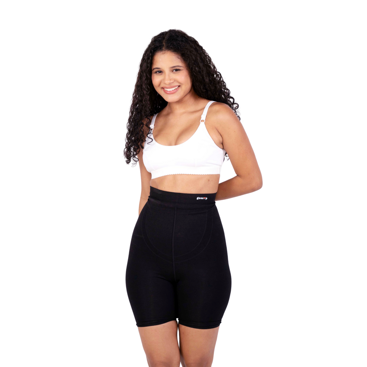White Preetha sports bra front view by gossip by mybra