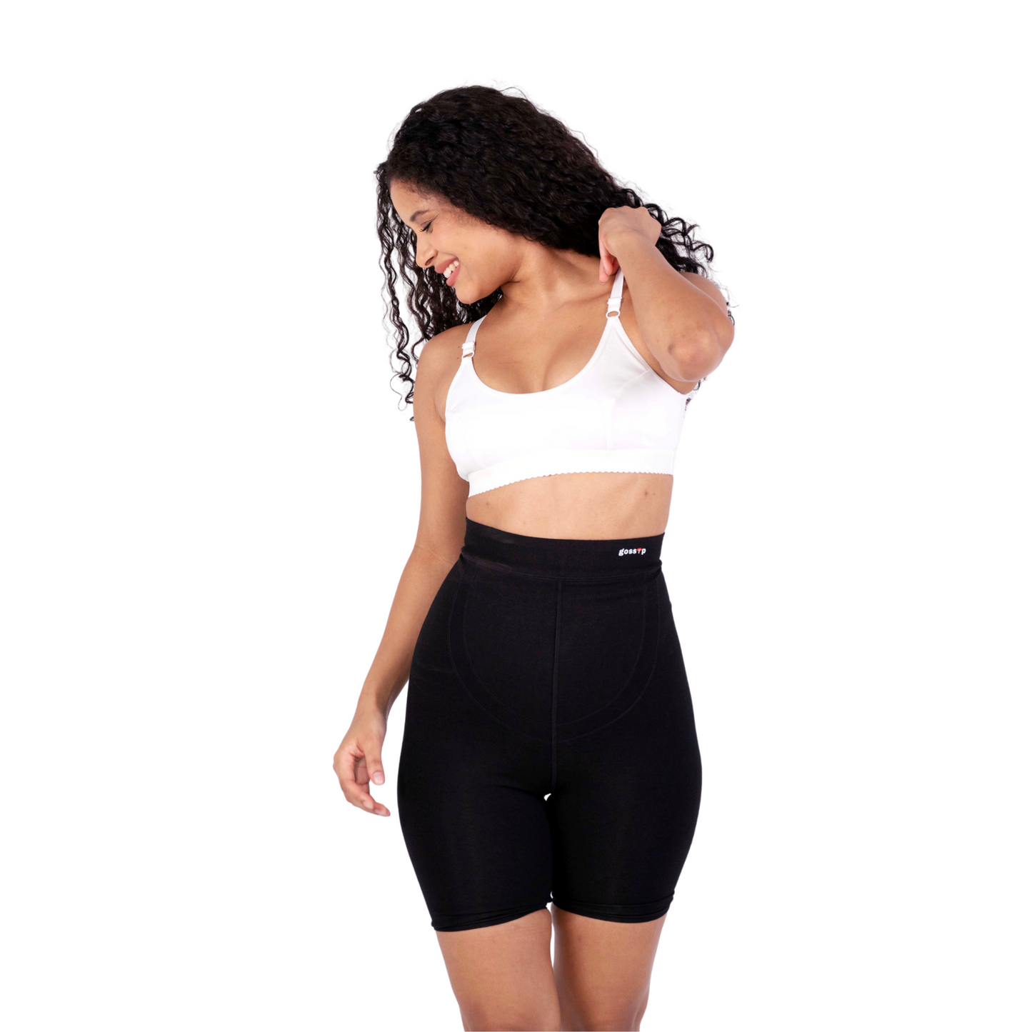 White Preetha sports bra left view by gossip by mybra