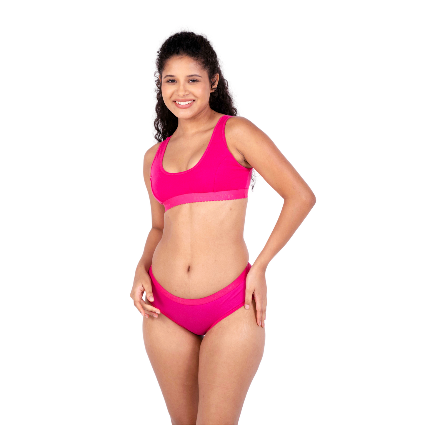 Rani Pink Priyanka sports bra front view by gossip by mybra