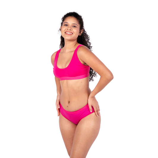 Rani Pink Priyanka sports bra left view by gossip by mybra