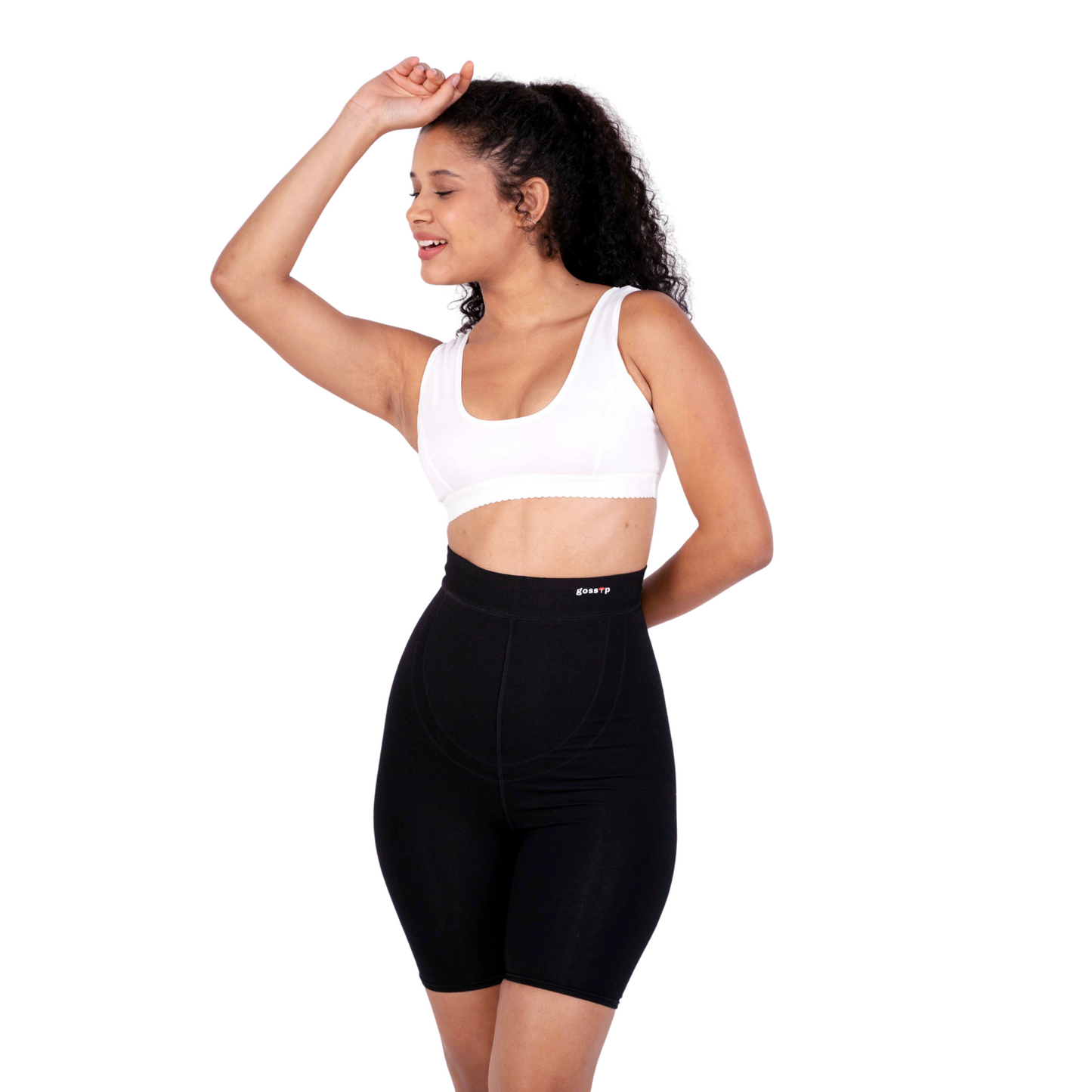 White Priyanka sports bra left view by gossip by mybra