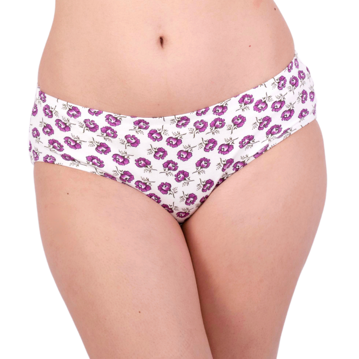 Buy Purple Floral Printed Panties Online Front View On Gossip Store By Mybra