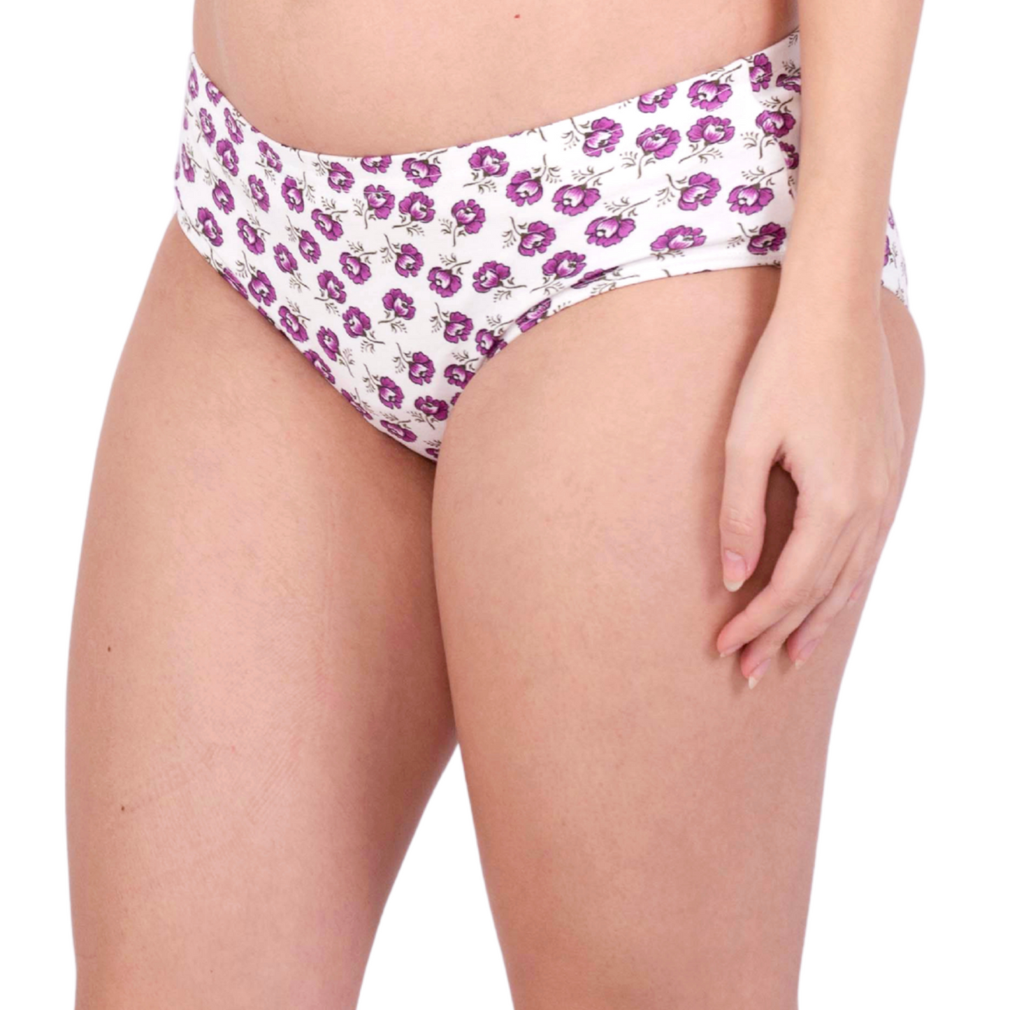 Buy Purple Floral Printed Panties Online Left View On Gossip Store By Mybra