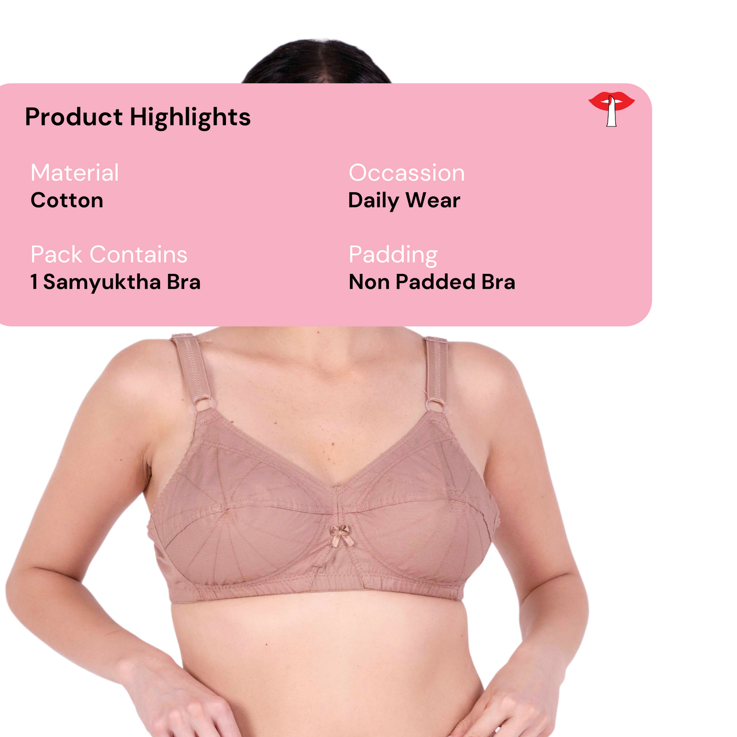 Fawn Non Padded bra product information image by gossip by mybra