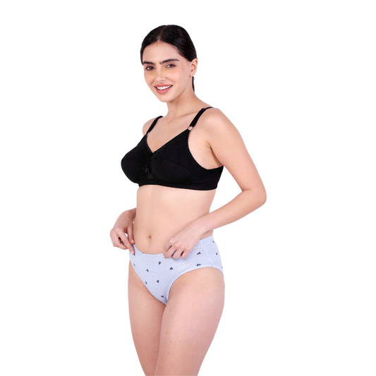 Black Non Padded bra and panty set left view by gossip by mybra