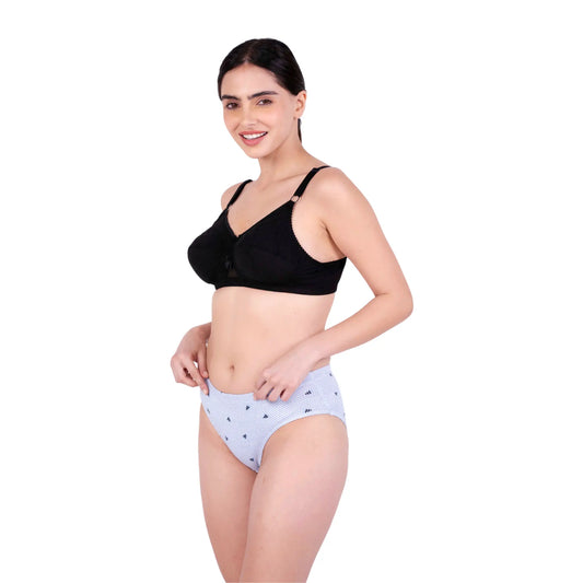 Black Non Padded bra and panty set left view by gossip by mybra