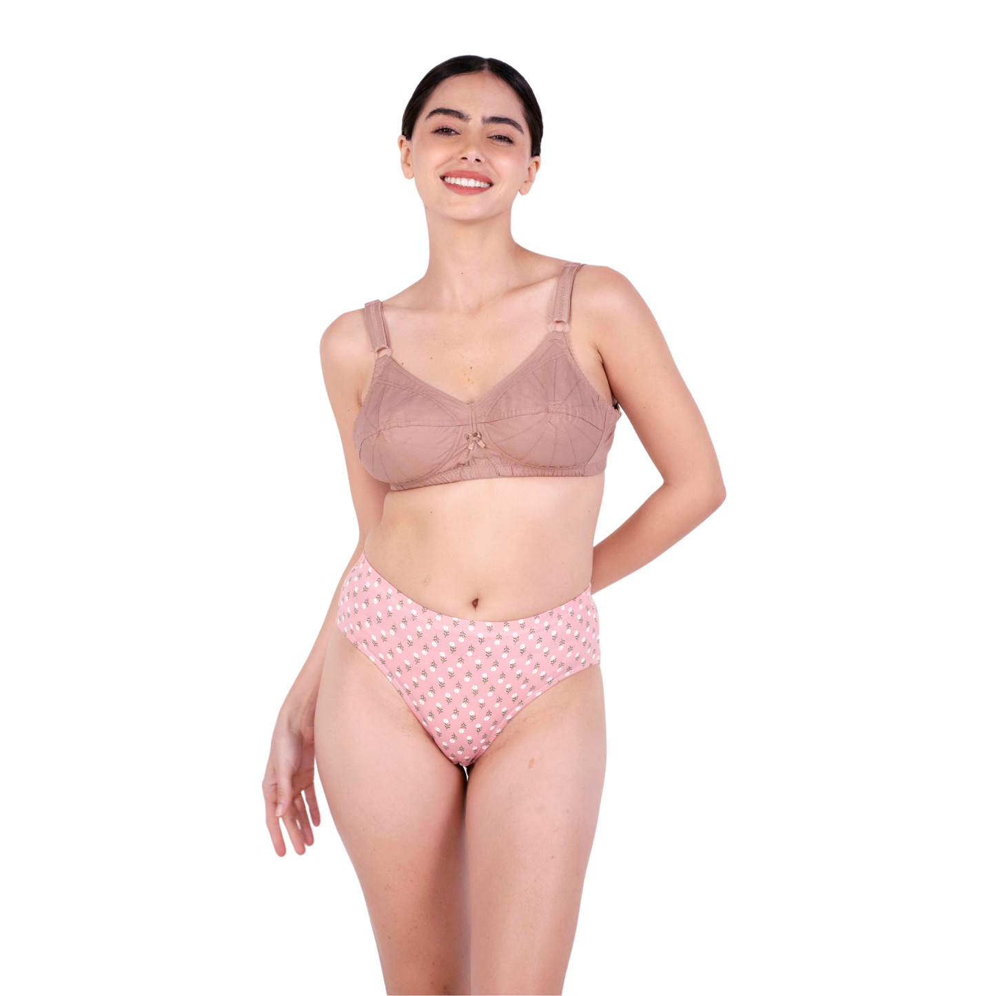 Fawn Non Padded bra and panty set front view by gossip by mybra