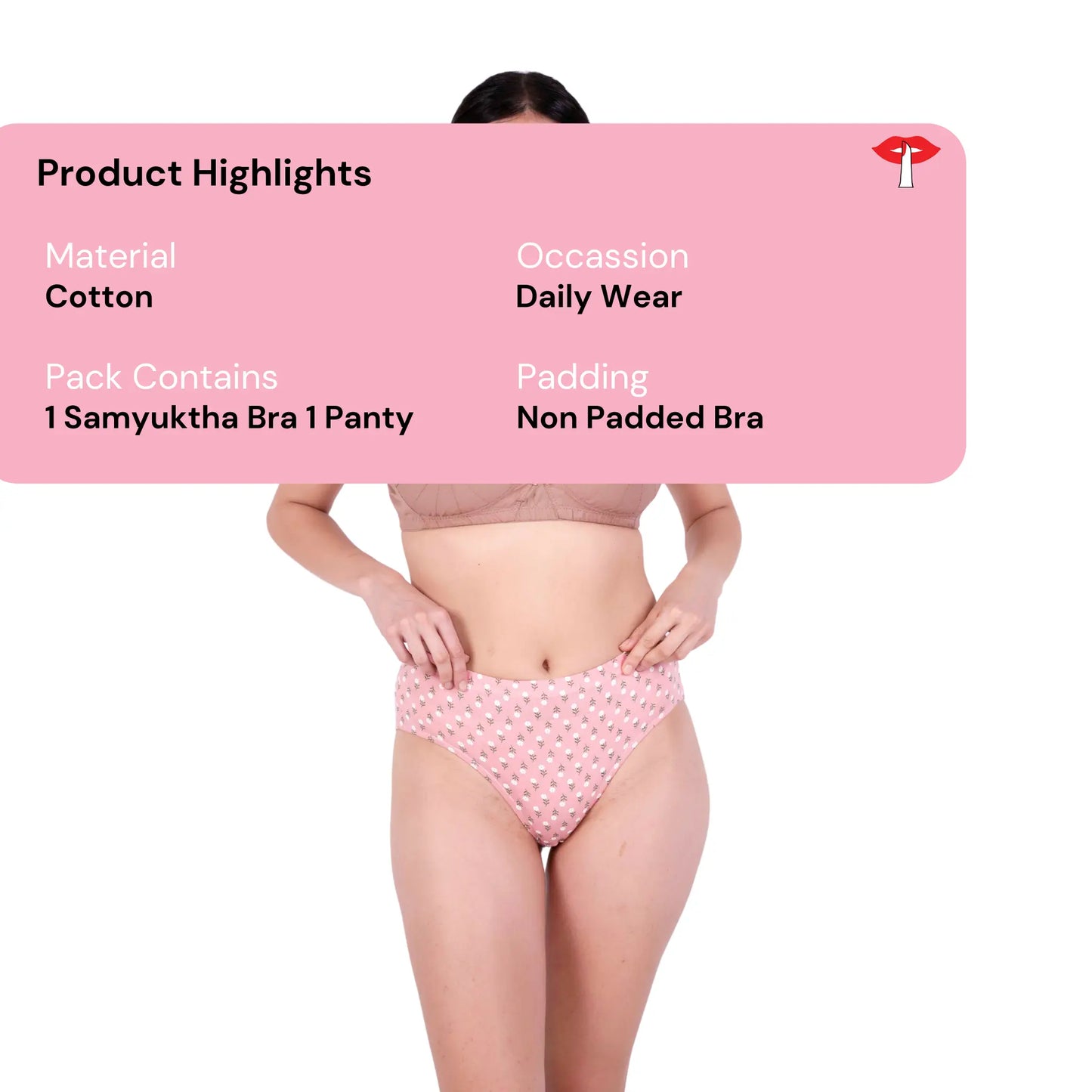 Fawn Non Padded bra and panty set product information image by gossip by mybra