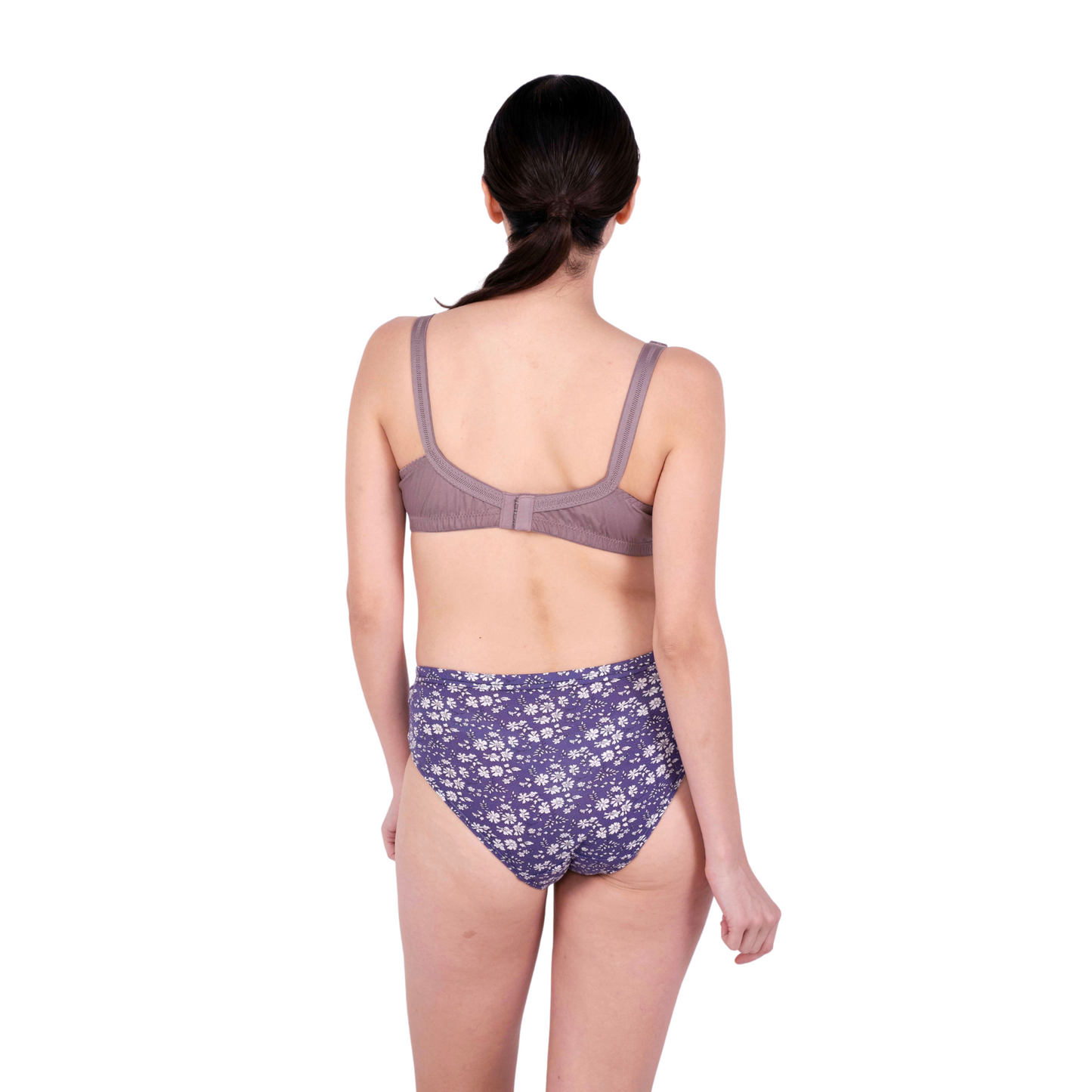 Hazelnut Non Padded bra and panty set back view by gossip by mybra