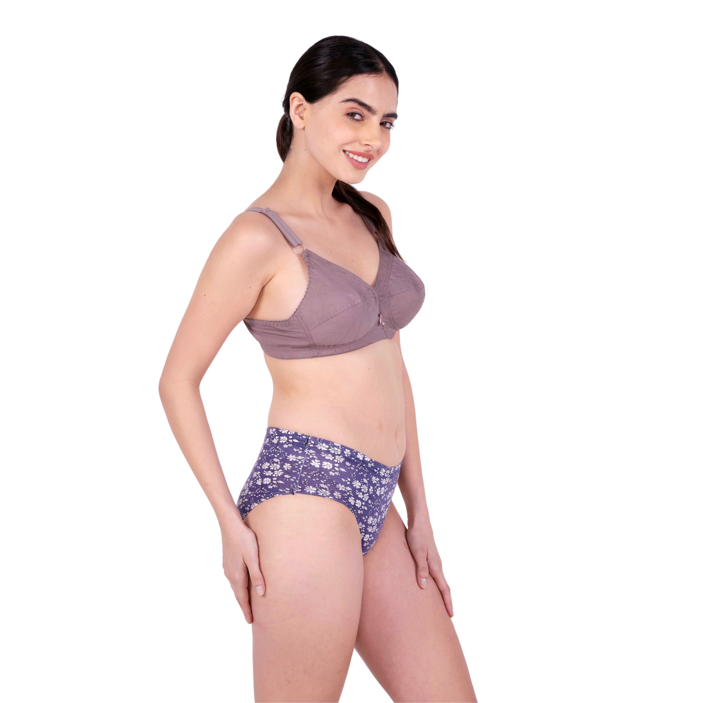 Hazelnut Non Padded bra and panty set right view by gossip by mybra