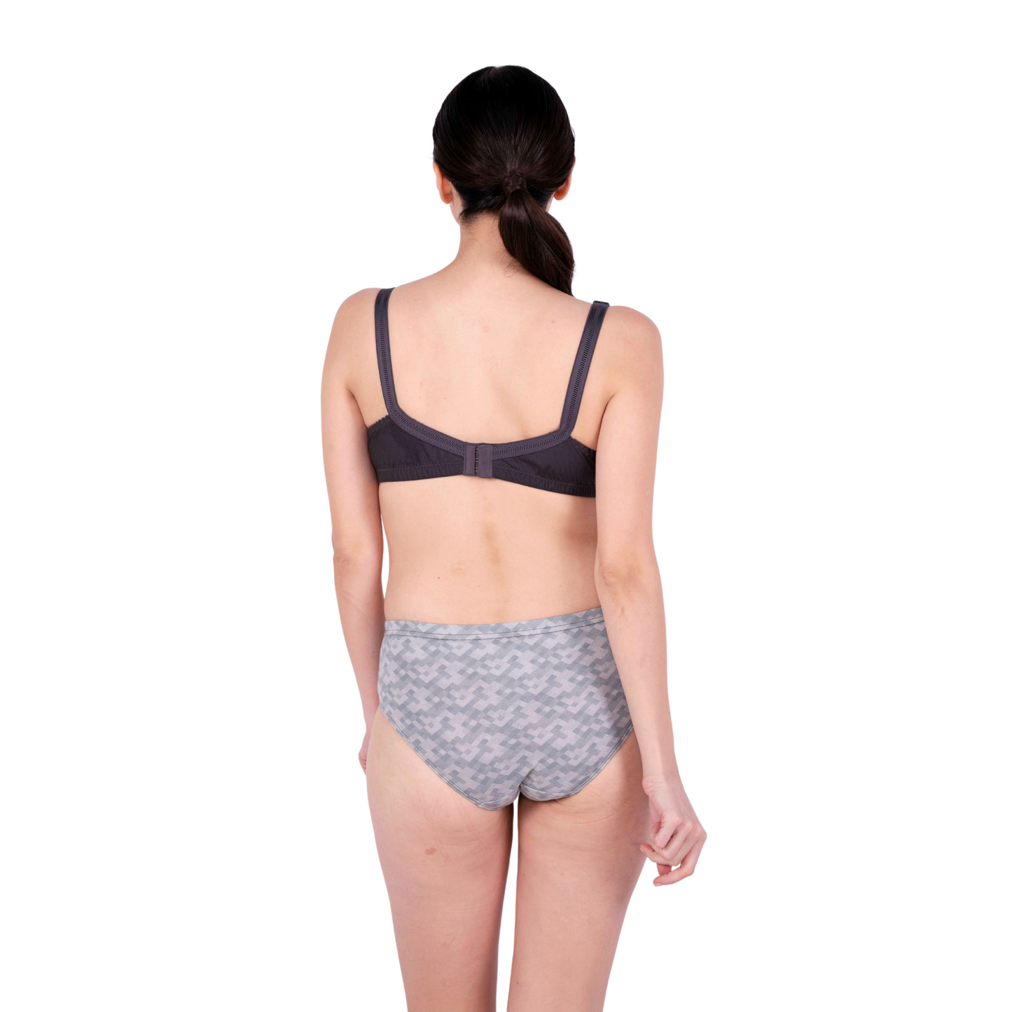 Hot Coffee Non Padded bra and panty set back view by gossip by mybra