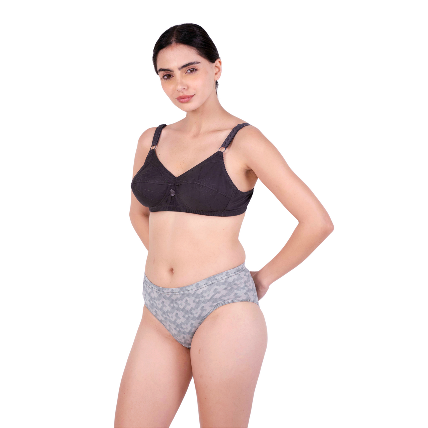 Hot Coffee Non Padded bra and panty set left view by gossip by mybra