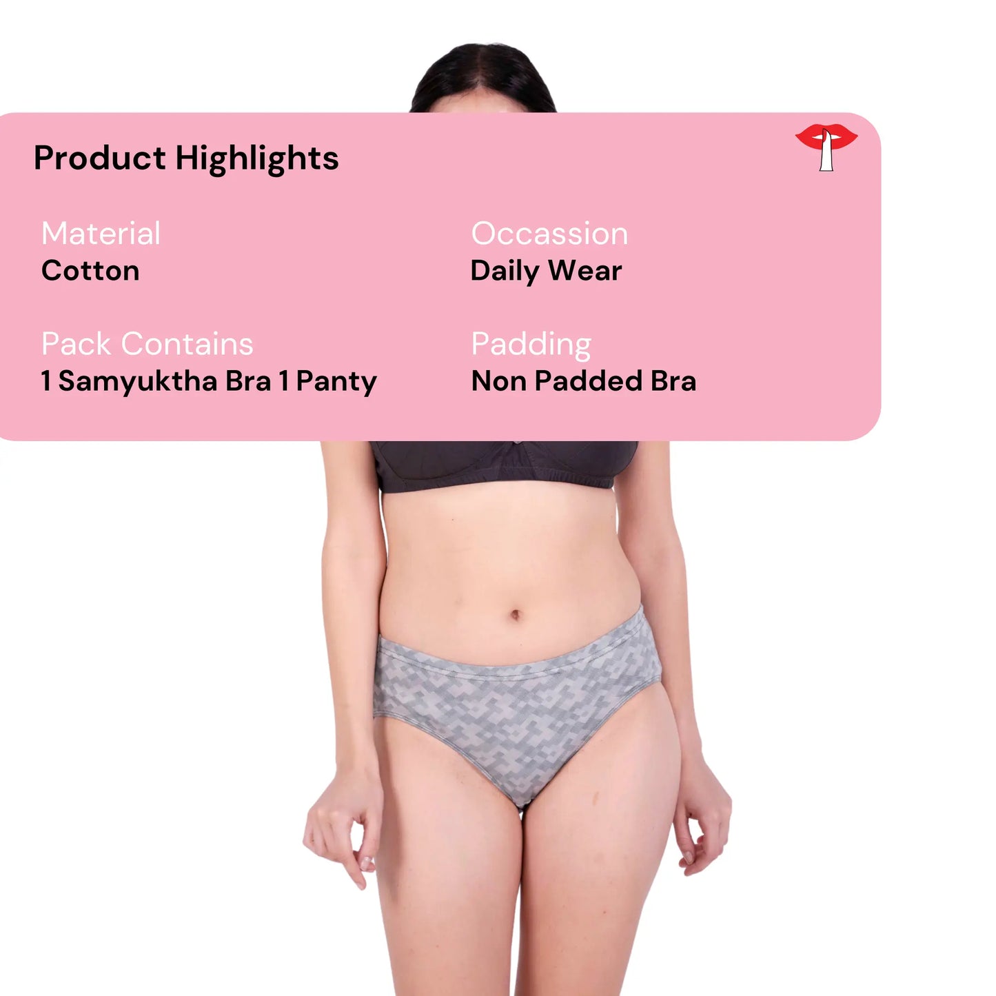Hot Coffee Non Padded bra and panty set product information image by gossip by mybra