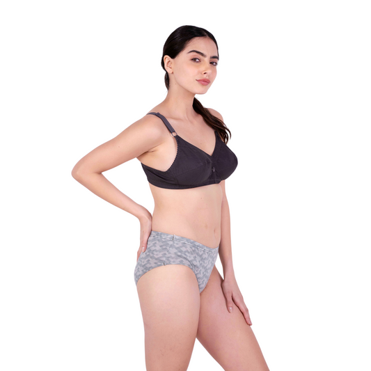 Hot Coffee Non Padded bra and panty set right view by gossip by mybra